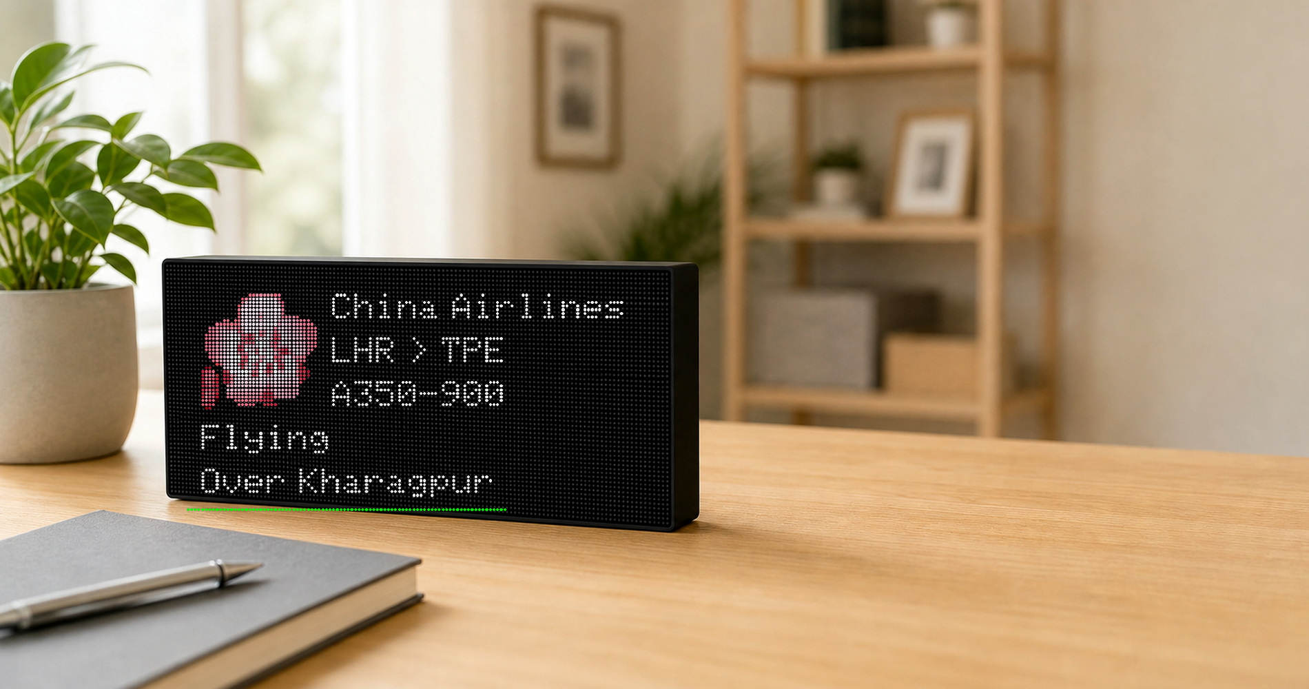 AeroDesk showing live flight information